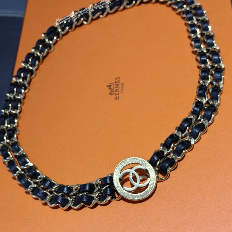 CHANEL 皮穿鏈黑金鏤空雕花 - 項鏈 腰鏈 🥨-6