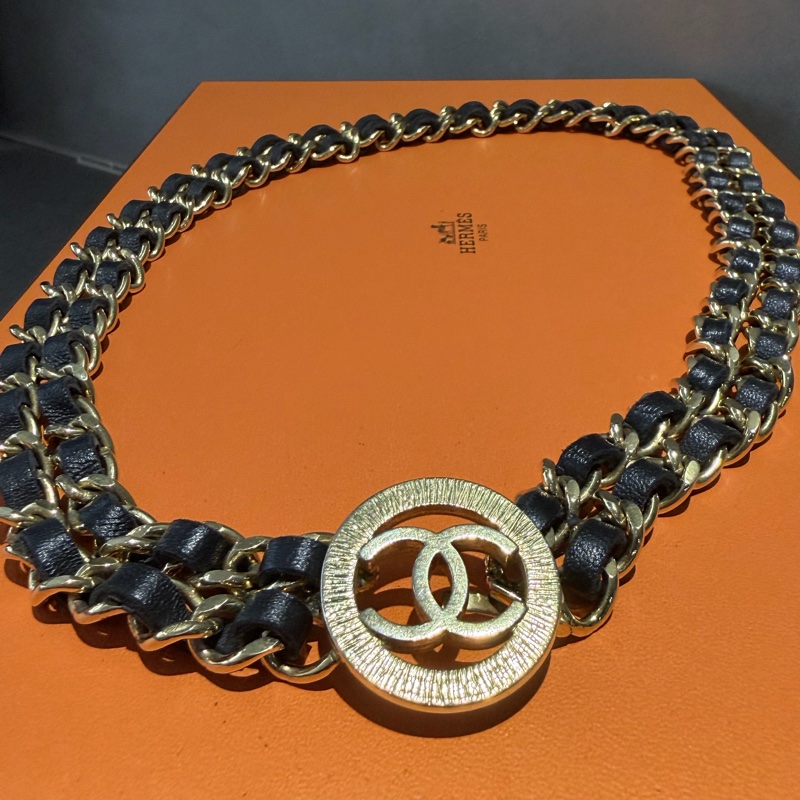 CHANEL 皮穿鏈黑金鏤空雕花 - 項鏈 腰鏈 🥨-8