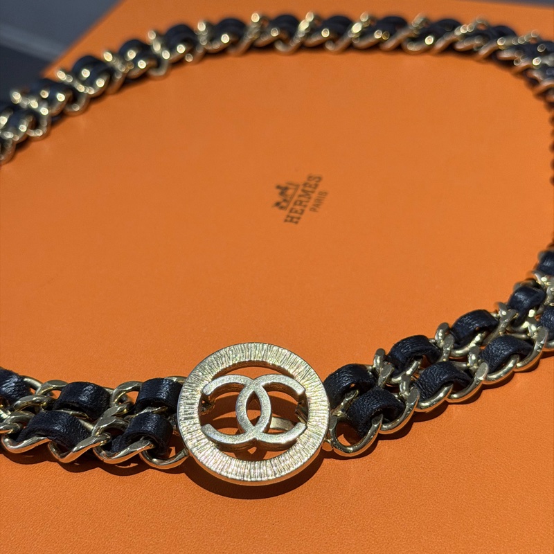 CHANEL 皮穿鏈黑金鏤空雕花 - 項鏈 腰鏈 🥨-10