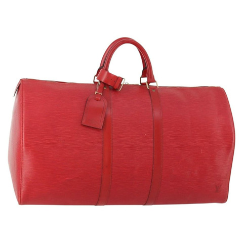 路易威登 Epi Keepall 55 波士頓包 紅色 M42957 LV Auth LNZ240