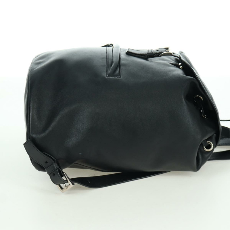 【日本直送】PRADA 黑色金色皮革雙肩包 正品 am10852SAV-3