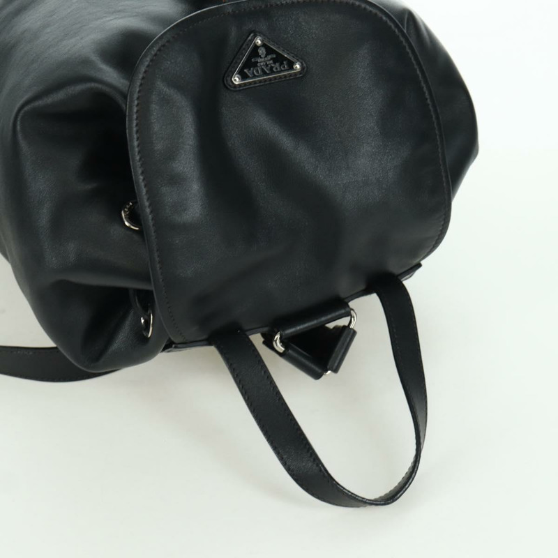 【日本直送】PRADA 黑色金色皮革雙肩包 正品 am10852SAV-5