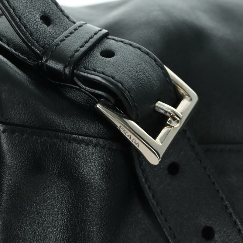 【日本直送】PRADA 黑色金色皮革雙肩包 正品 am10852SAV-8