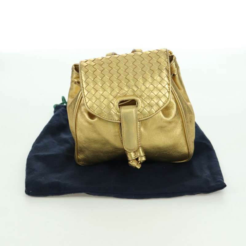 【日本直送】BOTTEGA VENETA 金色皮革雙肩包 正品 172406V-11