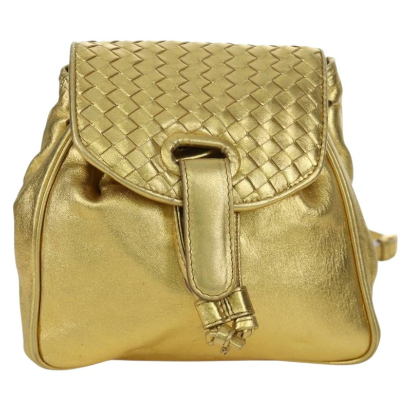 【日本直送】BOTTEGA VENETA 金色皮革雙肩包 正品 172406V-12