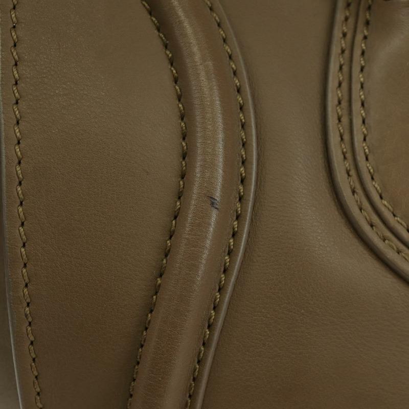 【日本直送】CELINE Luggage Mini Shopper 手提包，皮革材質，米色/金色，正品，貨號 172891M-2