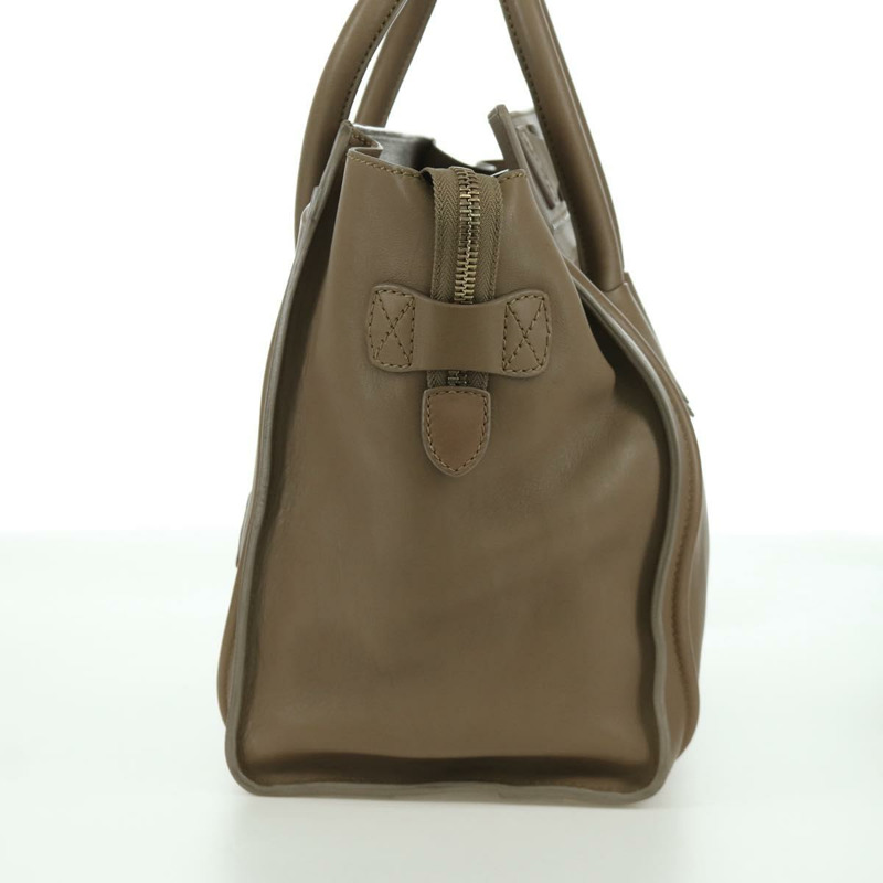 【日本直送】CELINE Luggage Mini Shopper 手提包，皮革材質，米色/金色，正品，貨號 172891M-3