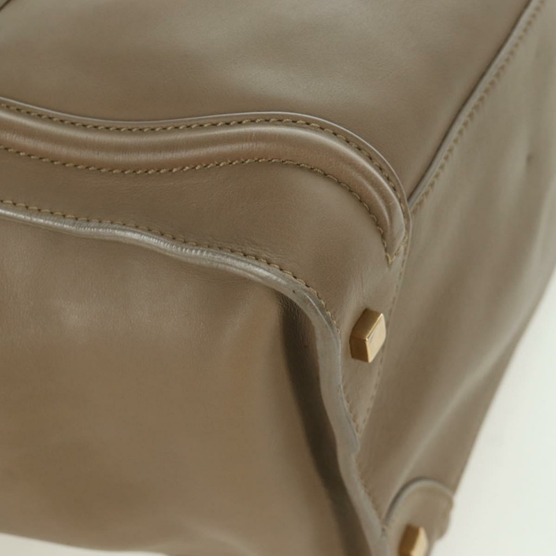 【日本直送】CELINE Luggage Mini Shopper 手提包，皮革材質，米色/金色，正品，貨號 172891M-15