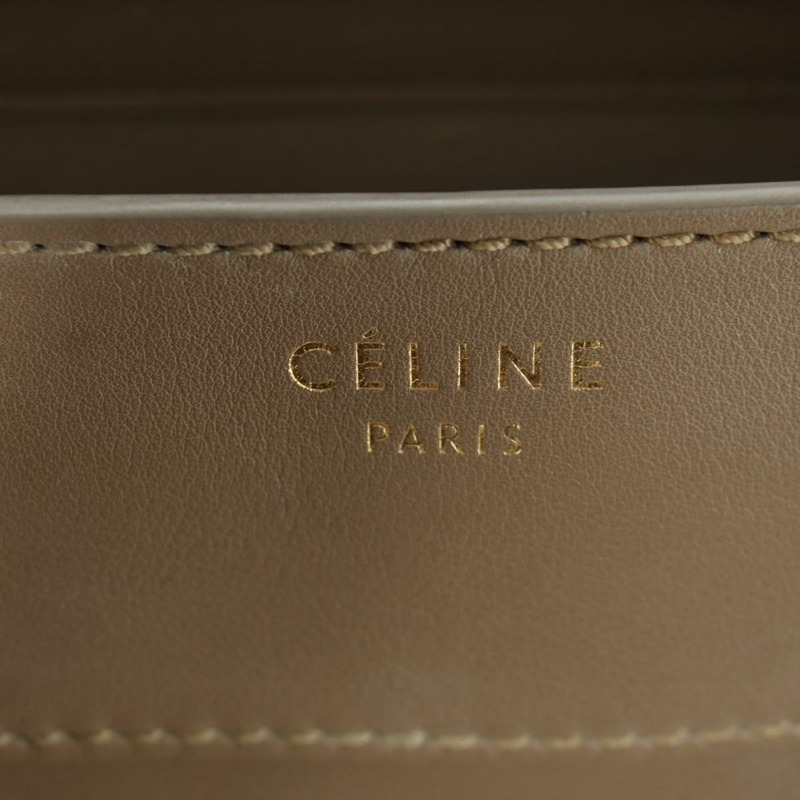 【日本直送】CELINE Luggage Mini Shopper 手提包，皮革材質，米色/金色，正品，貨號 172891M-20