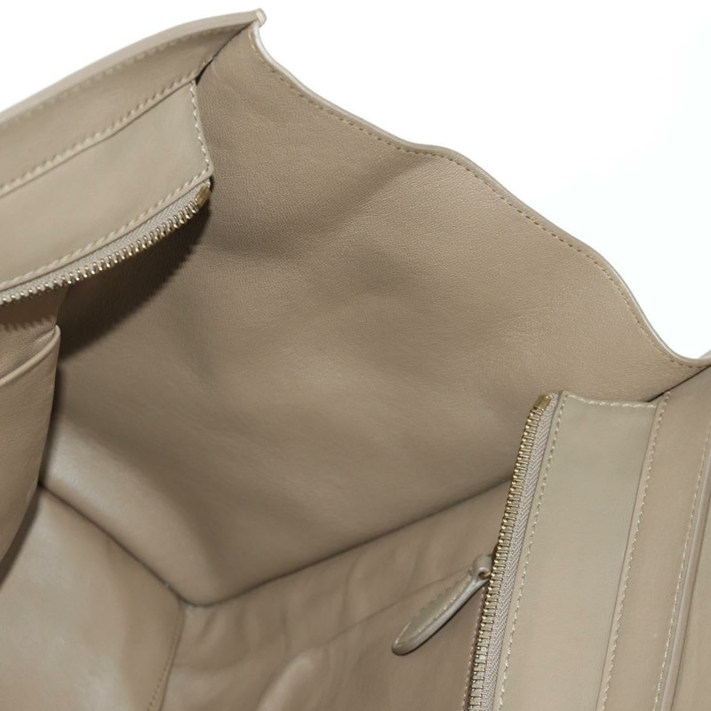 【日本直送】CELINE Luggage Mini Shopper 手提包，皮革材質，米色/金色，正品，貨號 172891M-22