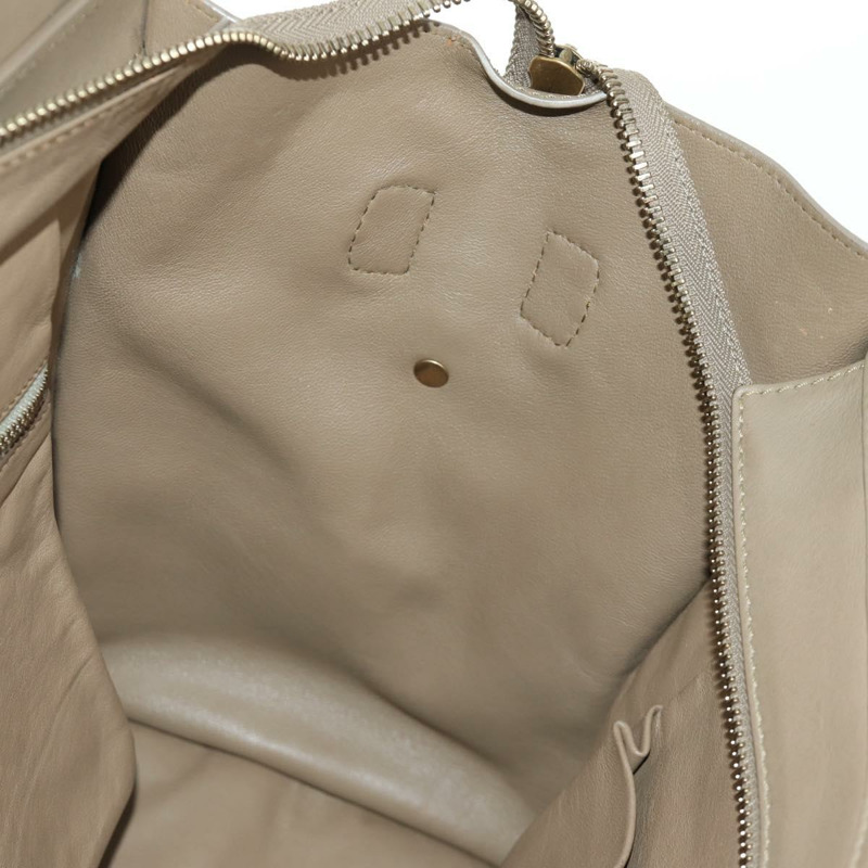 【日本直送】CELINE Luggage Mini Shopper 手提包，皮革材質，米色/金色，正品，貨號 172891M-23