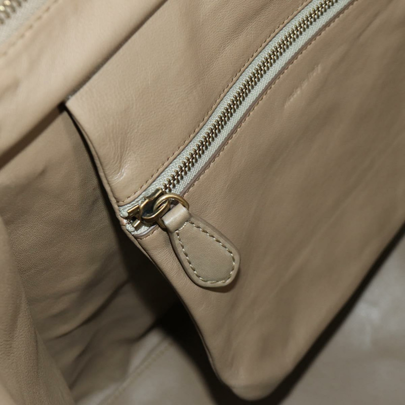 【日本直送】CELINE Luggage Mini Shopper 手提包，皮革材質，米色/金色，正品，貨號 172891M-24