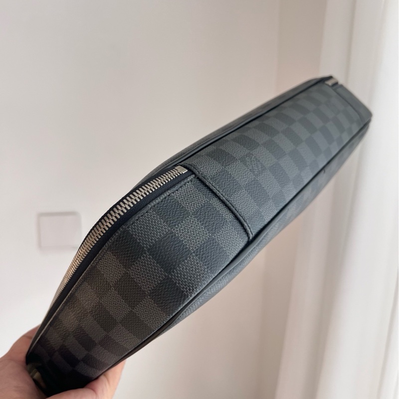 99新 Louis Vuitton 路易威登 黑棋盤格 公文包 電腦包 尺寸38*31。-6