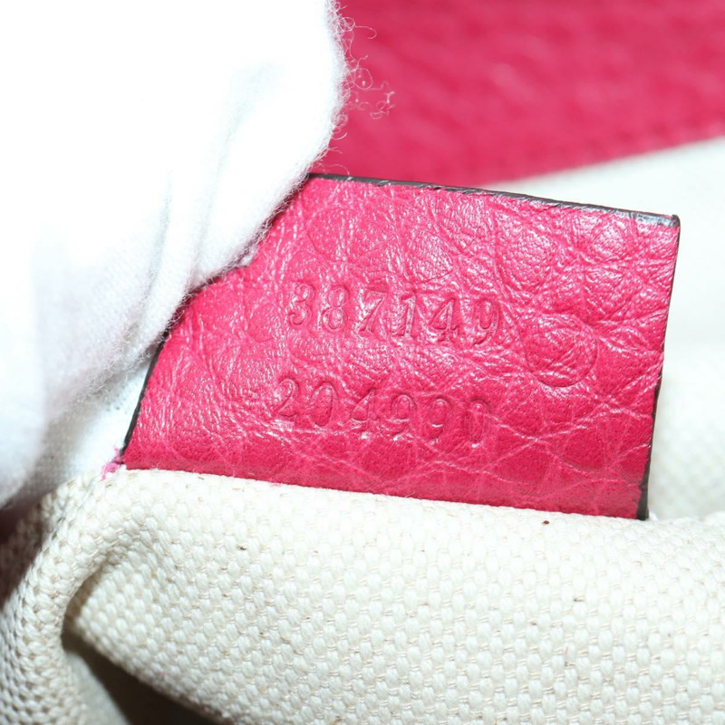 【日本直送】GUCCI 竹節雙肩包 皮革 粉紅色 銀色 387149 正品 171479V-10