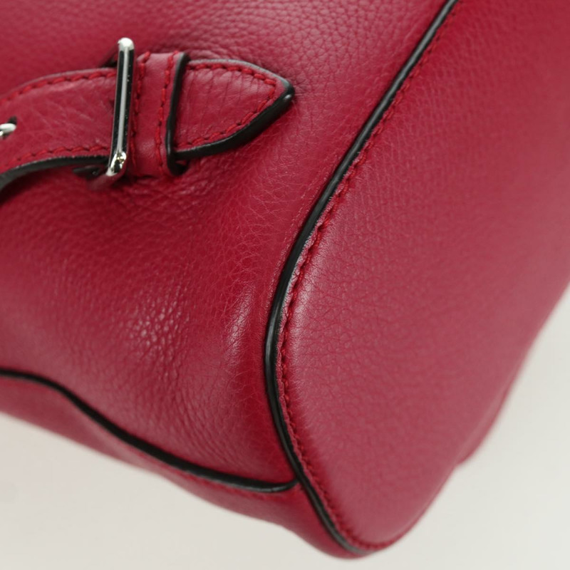 【日本直送】GUCCI 竹節雙肩包 皮革 粉紅色 銀色 387149 正品 171479V-17