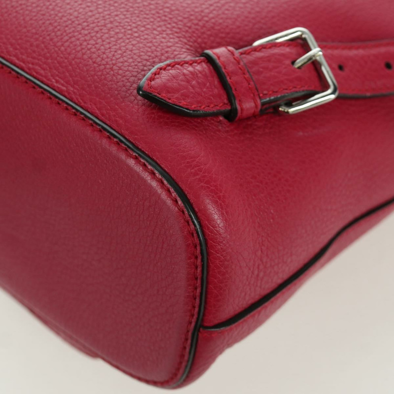 【日本直送】GUCCI 竹節雙肩包 皮革 粉紅色 銀色 387149 正品 171479V-18