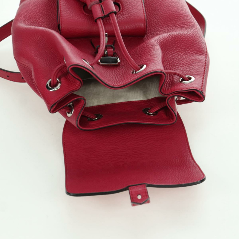 【日本直送】GUCCI 竹節雙肩包 皮革 粉紅色 銀色 387149 正品 171479V-25