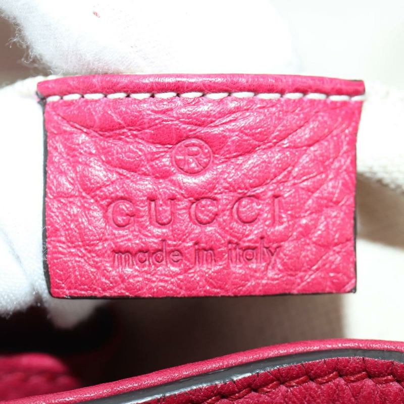 【日本直送】GUCCI 竹節雙肩包 皮革 粉紅色 銀色 387149 正品 171479V-26