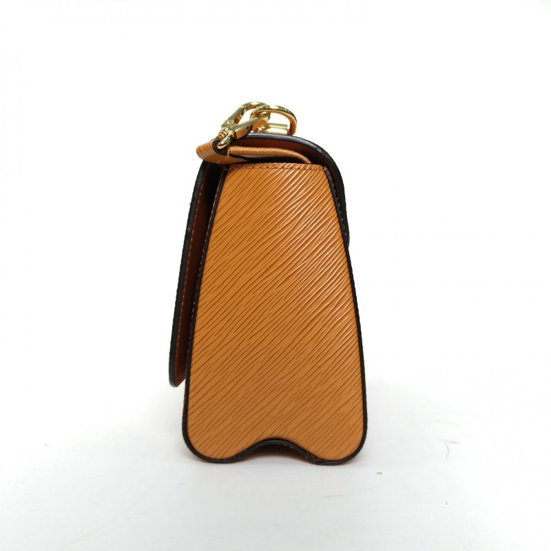 LOUIS VUITTON TWIST中號23寬肩帶棕色水波紋牛皮金扣晶片肩背包-1