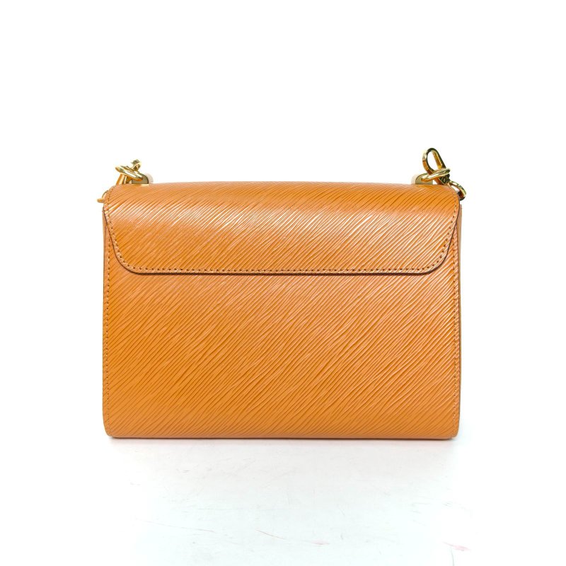 LOUIS VUITTON TWIST中號23寬肩帶棕色水波紋牛皮金扣晶片肩背包-2