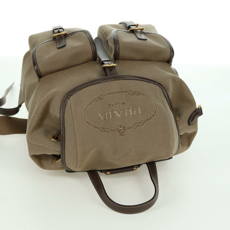 【日本直送】PRADA帆布肩背包 米色 金色 正品 168350V-5