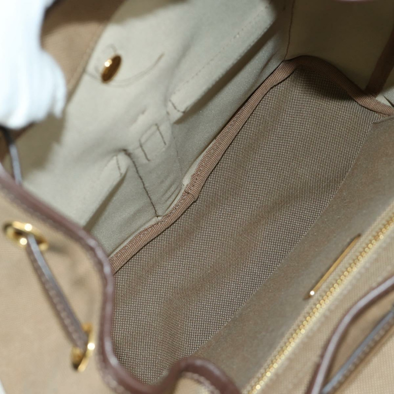 【日本直送】PRADA帆布肩背包 米色 金色 正品 168350V-9