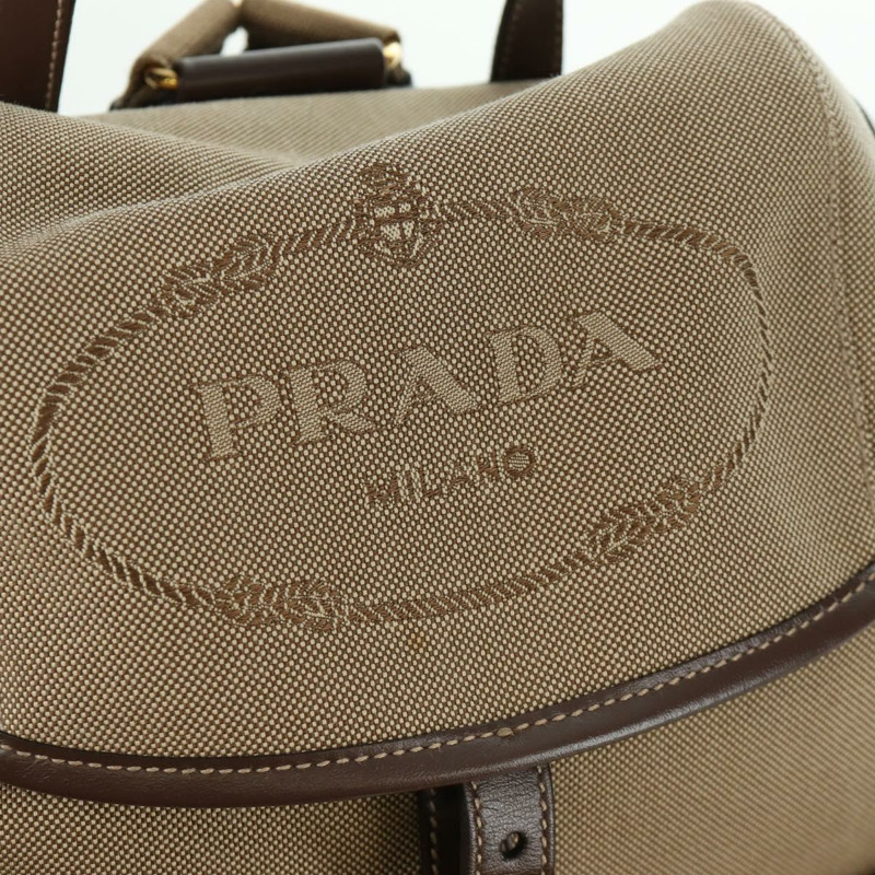 【日本直送】PRADA帆布肩背包 米色 金色 正品 168350V-22
