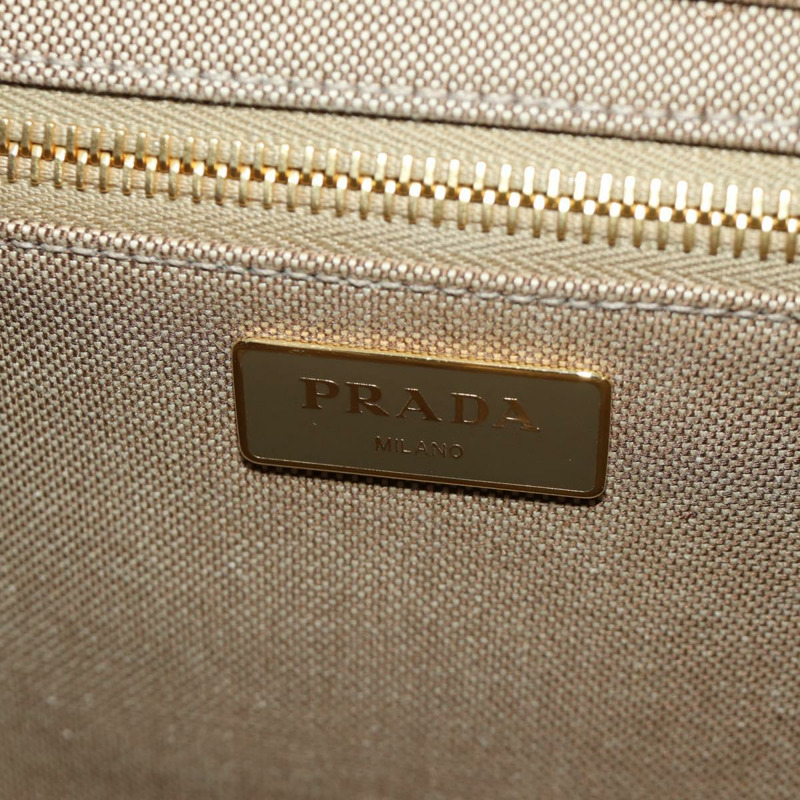 【日本直送】PRADA帆布肩背包 米色 金色 正品 168350V-25
