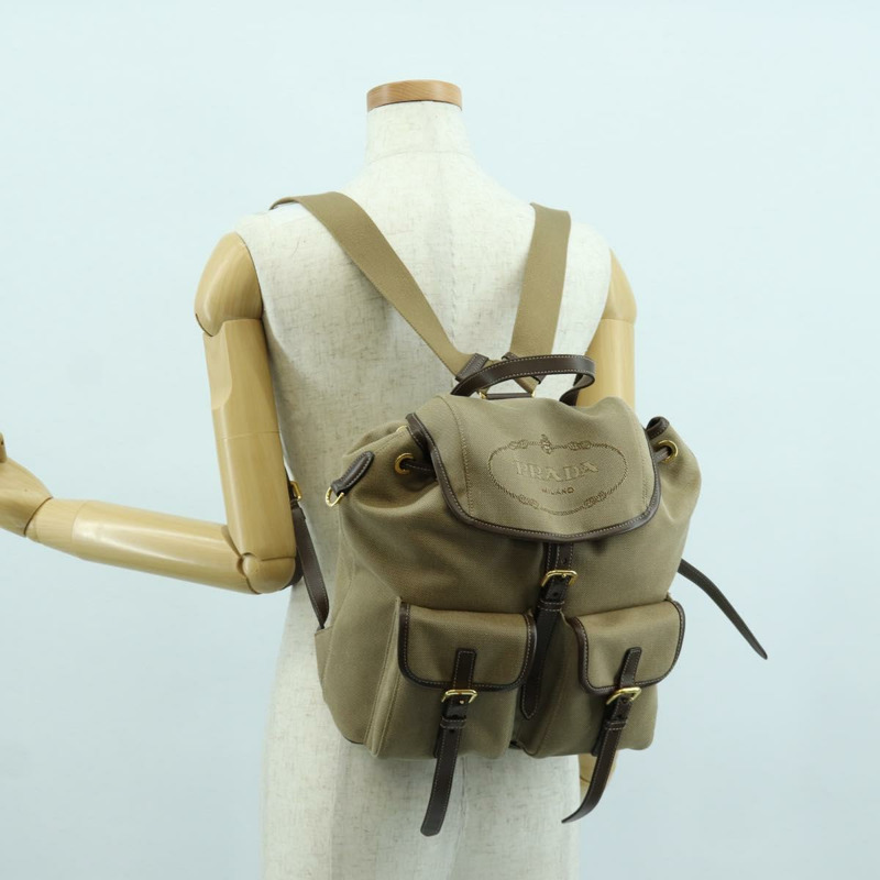 【日本直送】PRADA帆布肩背包 米色 金色 正品 168350V-31