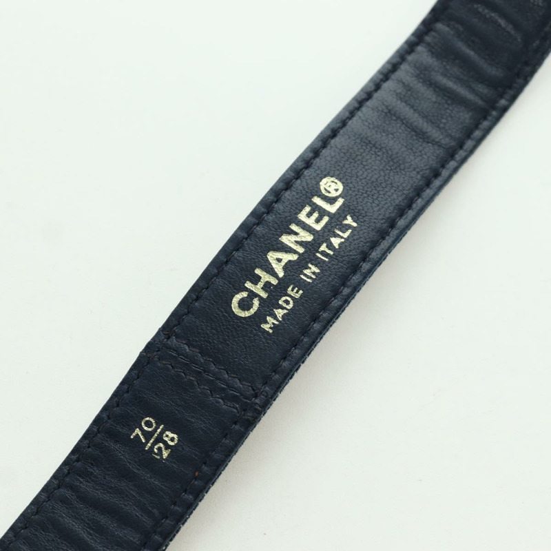 【日本直送】香奈兒 COCO 標誌牛仔腰帶 29.9 英寸 藍色 CC Auth LNZ132M-8