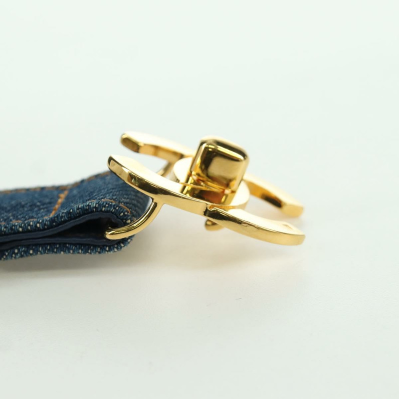 【日本直送】香奈兒 COCO 標誌牛仔腰帶 29.9 英寸 藍色 CC Auth LNZ132M-11