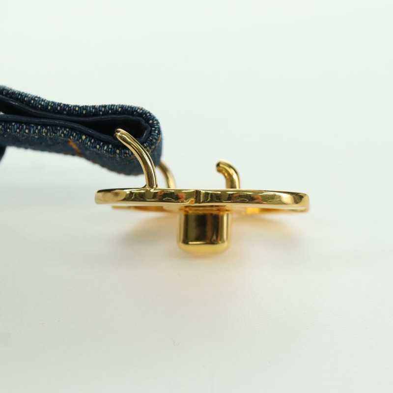 【日本直送】香奈兒 COCO 標誌牛仔腰帶 29.9 英寸 藍色 CC Auth LNZ132M-12