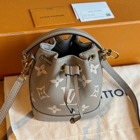 芯片款 路易威登/Louis Vuitton 大象灰老花水桶手提肩背斜背包