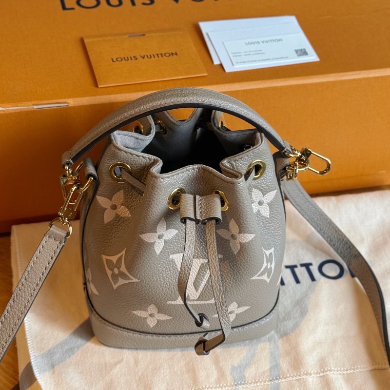 芯片款 路易威登/Louis Vuitton 大象灰老花水桶手提肩背斜背包-5