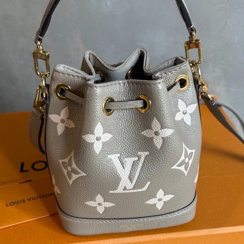 芯片款 路易威登/Louis Vuitton 大象灰老花水桶手提肩背斜背包-6
