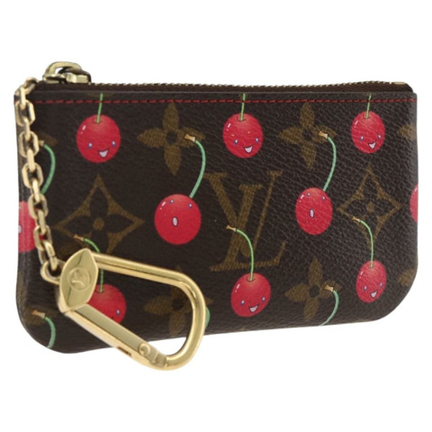 路易威登 Monogram Cherry Pochette Cles 零錢包 M95042 LV Auth LNZ133V