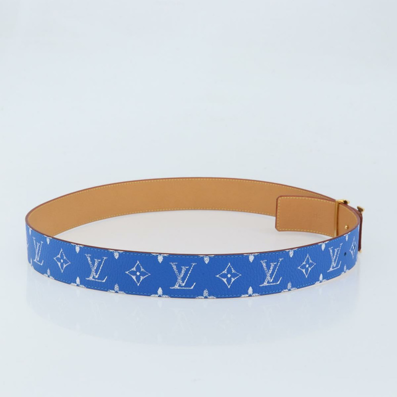【日本直送】路易威登 Monogram LV 印花字母圖案 40 毫米腰帶 藍色 M8460 正品 166253SAM-3