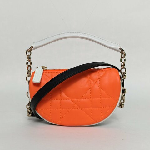 DIOR DiorVibeHobo手袋超迷你拼色羊皮淺金扣2022肩背包