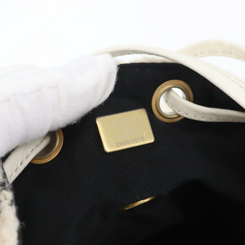 【日本直送】香奈兒 (CHANEL) Matelasse 鏈條雙肩包，斜紋軟呢布料，白色，金色雙C標誌，貨號 172472SM-10