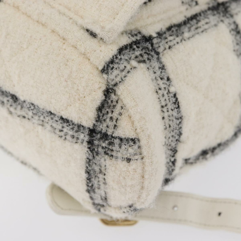 【日本直送】香奈兒 (CHANEL) Matelasse 鏈條雙肩包，斜紋軟呢布料，白色，金色雙C標誌，貨號 172472SM-15