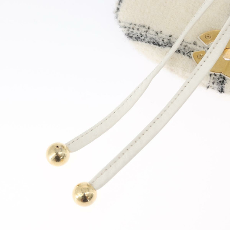 【日本直送】香奈兒 (CHANEL) Matelasse 鏈條雙肩包，斜紋軟呢布料，白色，金色雙C標誌，貨號 172472SM-22