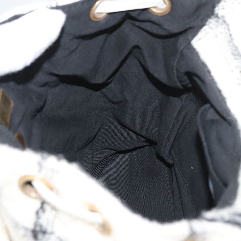 【日本直送】香奈兒 (CHANEL) Matelasse 鏈條雙肩包，斜紋軟呢布料，白色，金色雙C標誌，貨號 172472SM-25