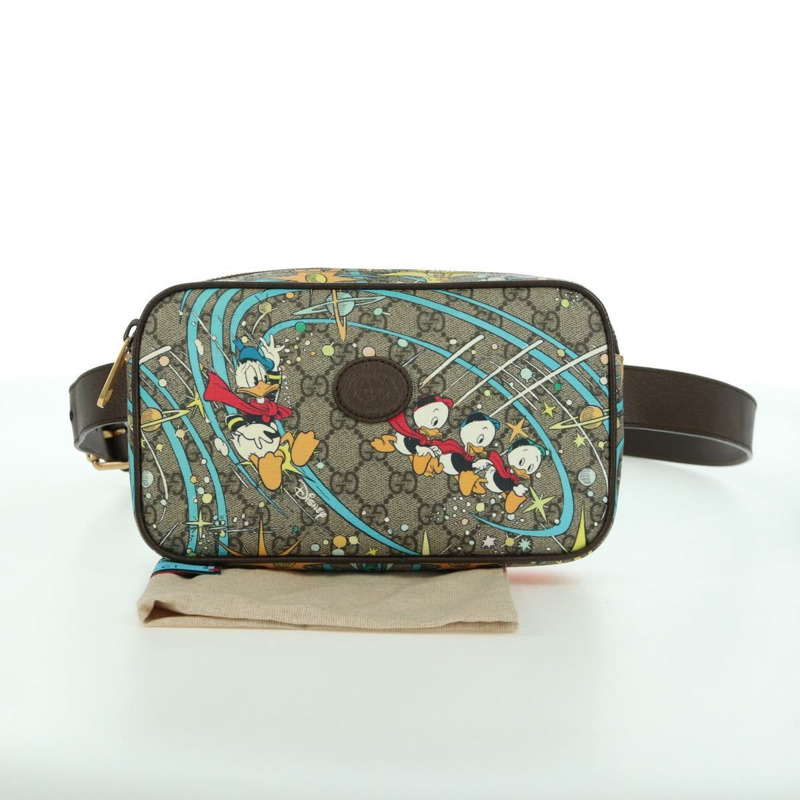 【日本直送】GUCCI GG帆布迪士尼腰包 PVC 米色金色 602695 正品 ARZ017SAM-11