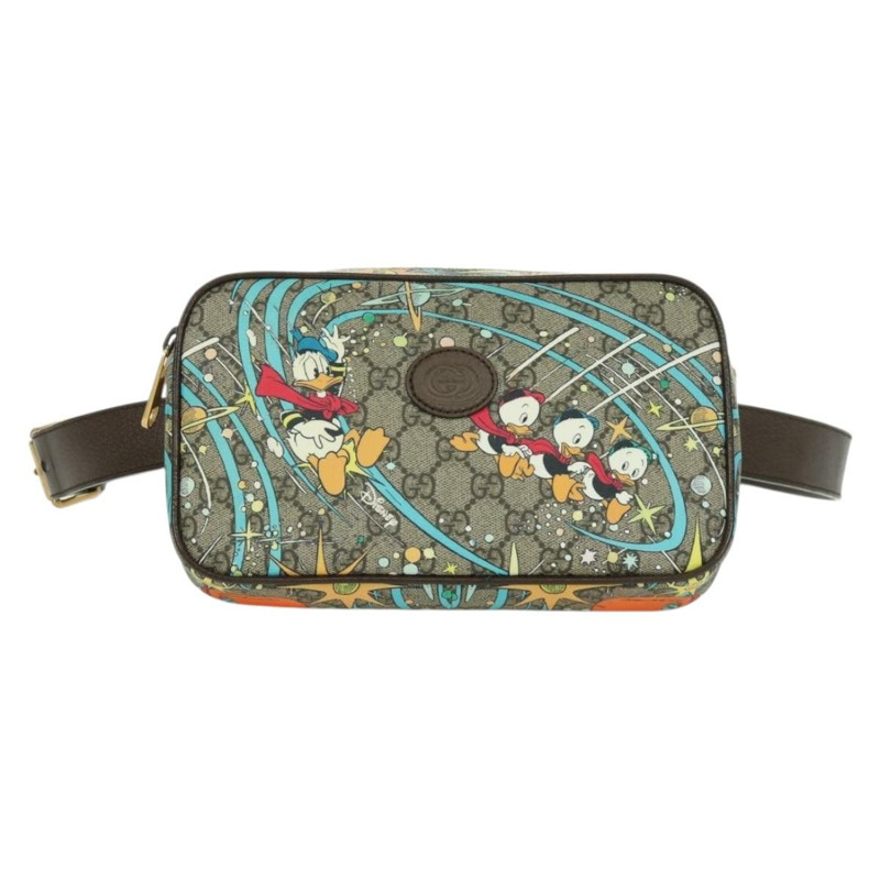 【日本直送】GUCCI GG帆布迪士尼腰包 PVC 米色金色 602695 正品 ARZ017SAM-12