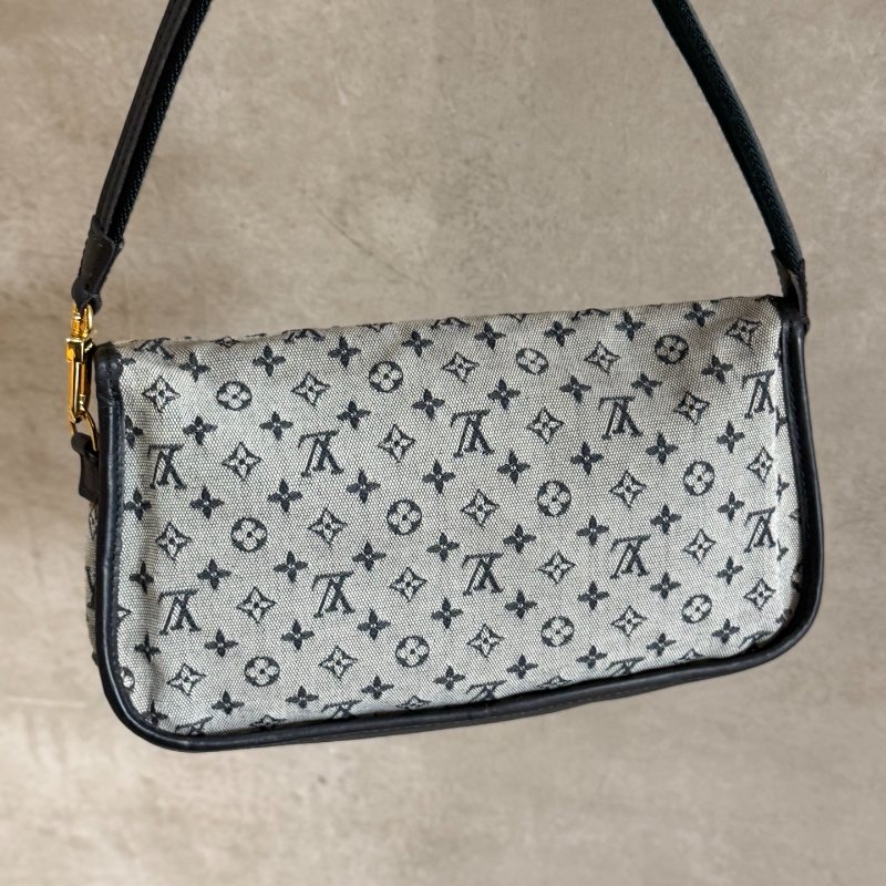 路易威登/Louis Vuitton 藍黑老花帆佈腋下包-1