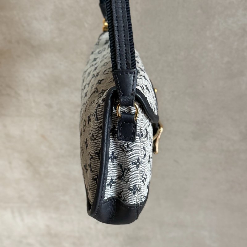 路易威登/Louis Vuitton 藍黑老花帆佈腋下包-2