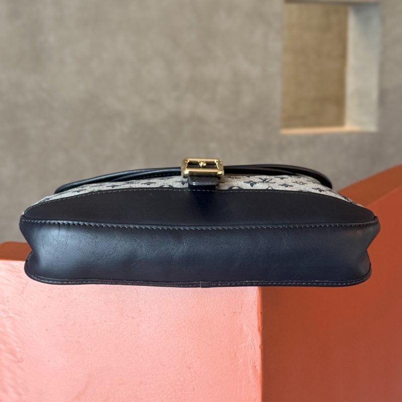 路易威登/Louis Vuitton 藍黑老花帆佈腋下包-4