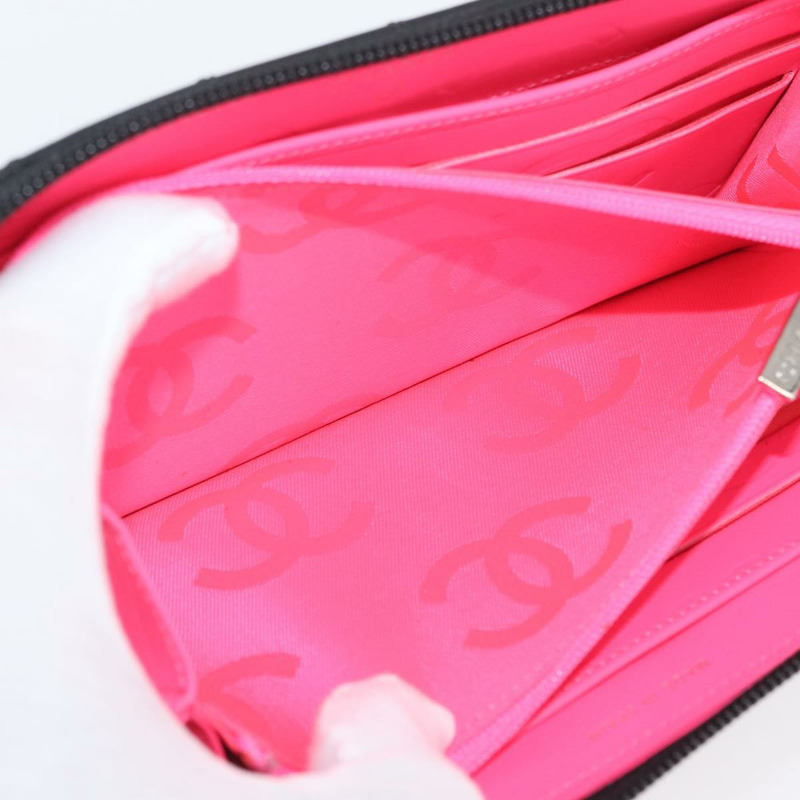 【日本直送】香奈兒 (CHANEL) 絎縫 Cambon 系列長款錢包，黑色銀色雙C標誌，正品編號 172434SAV-8