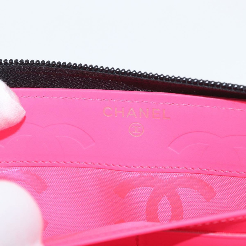 【日本直送】香奈兒 (CHANEL) 絎縫 Cambon 系列長款錢包，黑色銀色雙C標誌，正品編號 172434SAV-18