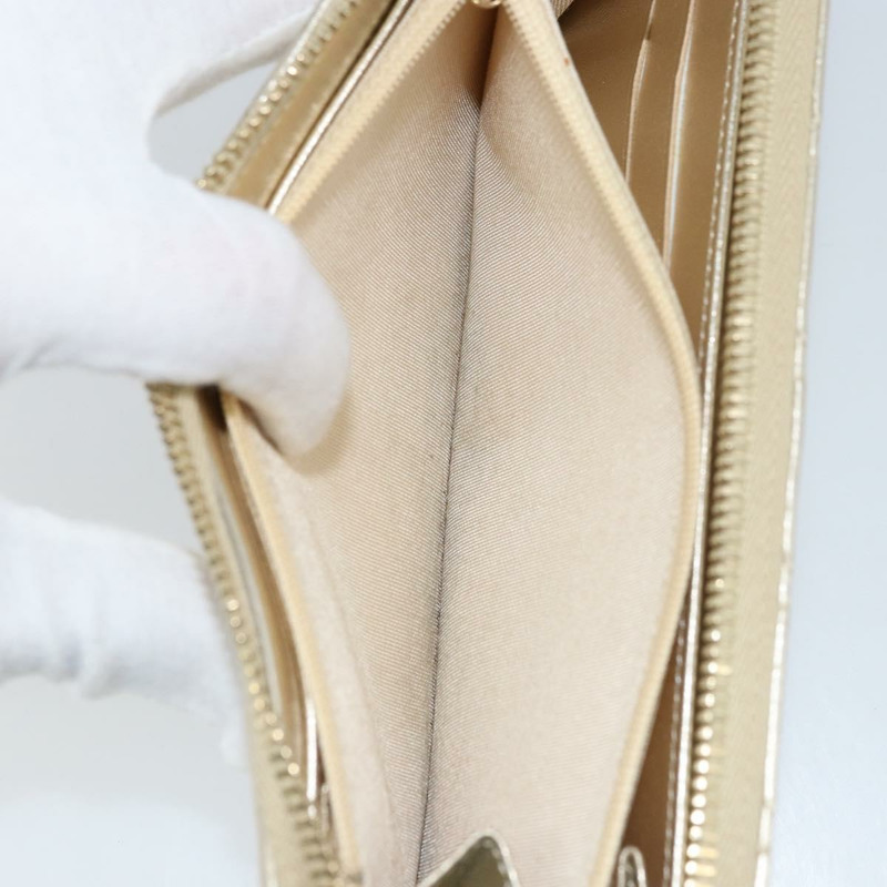 【日本直送】香奈兒 (CHANEL) 絎縫長款錢包，羊皮材質，金色 CC 標誌 LNZ571V-10